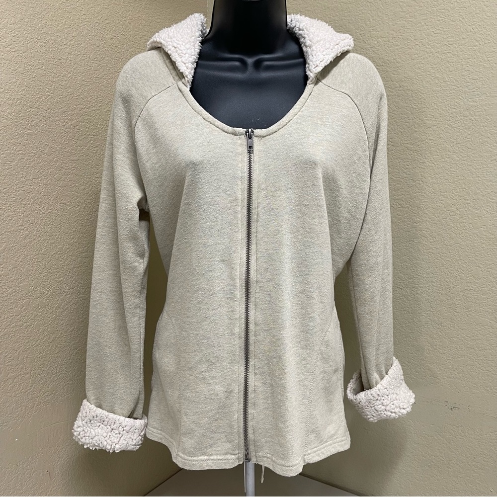 💥2/$20💥 PJ SALVAGE Sherpa Sweater Jacket Ladies S Tan